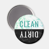 Saubere Geschirrspülmaschine Aqua Black Marble Rou Magnet (Vorderseite/Rückseite)