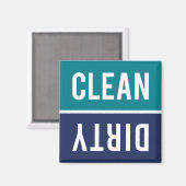 Saubere Geschirrspülmaschine Aquamarin und blau Magnet (Vorderseite/Rückseite)