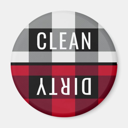 Saubere Geschirrspülmaschine Buffalo Karo Kariert  Magnet (Vorne)