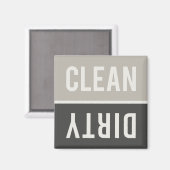 Saubere Geschirrspülmaschine in Grau und Schwarz Magnet (Vorderseite/Rückseite)