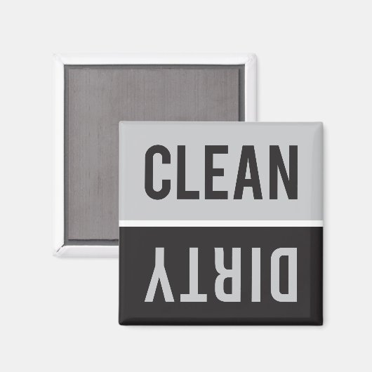 Saubere Geschirrspülmaschine in Grau und Schwarz Magnet (Vorderseite/Rückseite)