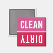 Saubere Geschirrspülmaschine in heiß rosa und rot Magnet (Vorderseite/Rückseite)