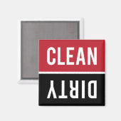 Saubere Geschirrspülmaschine in Rot und Schwarz Magnet (Vorderseite/Rückseite)