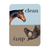 Saubere Geschirrspülmaschine Magnet Pferde (Vertikal)