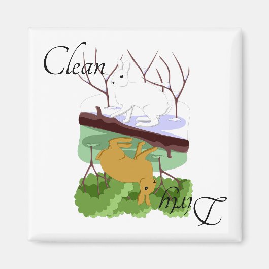 Saubere Geschirrspülmaschine Magnet Rabbit Hare Bu (Vorne)