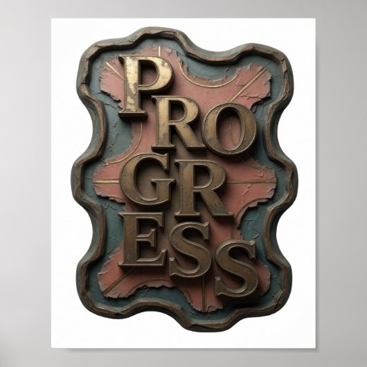 Saubere Gold PROGRESS Statement Design Poster (Vorne)