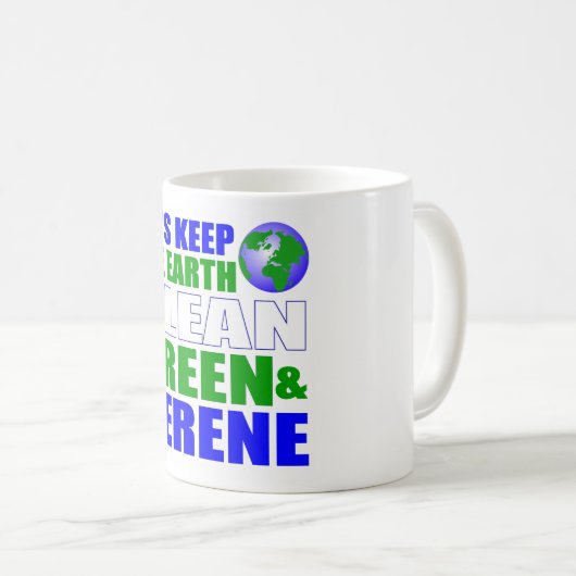 saubere grüne Erde Kaffeetasse (VorderseiteRechts)