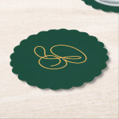 Saubere grüne und goldene Monogramm-Initiale Untersetzer (angewinkelt)