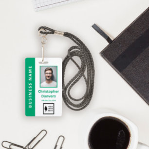 Saubere Grüne Weiße Fügen Sie Ihr Logo Büro Mitarb Ausweis
