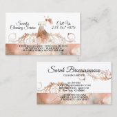 Saubere Haushaltshilfe Reinigungsdienste Wasserfar Visitenkarte (Vorne/Hinten)