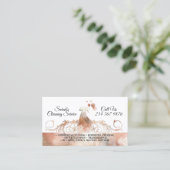 Saubere Haushaltshilfe Reinigungsdienste Wasserfar Visitenkarte (Stehend Vorderseite)