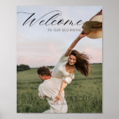 Saubere Hochzeits-Willkommensschild Poster mit Fot (Vorne)
