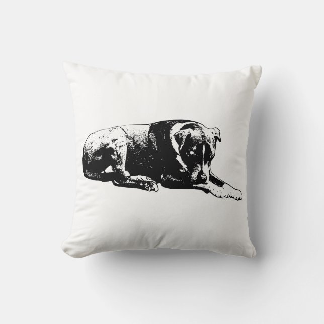 Saubere Kontur Dog Kissen (Vorderseite)