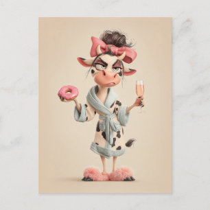 Saubere Kuh im Wellness-Center-Modus Postkarte