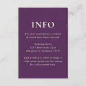 Saubere kühne Schriftart Lila Moderne Hochzeit Begleitkarte (Vorderseite)