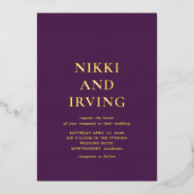 Saubere kühne Schriftart Lila Moderne Hochzeit