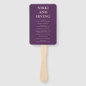 Saubere kühne Schriftart Lila Modernes Hochzeitspr Fächer (Vorderseite)