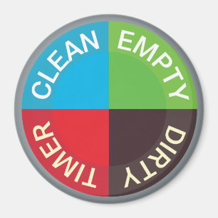 Saubere leere Geschirrspülmaschine Büroküche Hinwe Magnet