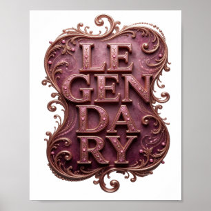 Saubere lila LEGENDÄRE Grafikdesign Poster
