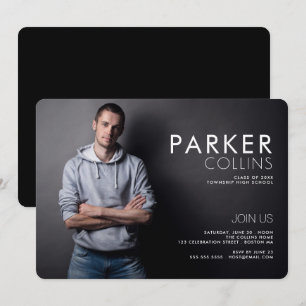 Saubere Linien Moderne Foto Graduation Party Einladung