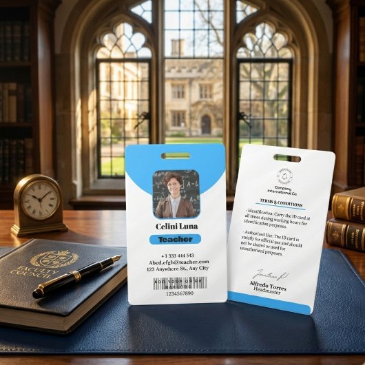 Saubere Linien und Klasse: Minimalistisch Blue Tea Ausweis