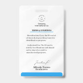 Saubere Linien und Klasse: Minimalistisch Blue Tea Ausweis (Rückseite)