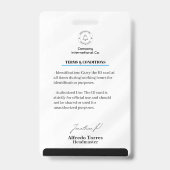 Saubere Linien und Klassen: Minimalistische Black  Ausweis (Rückseite)