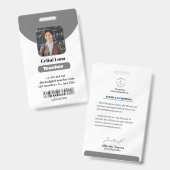 Saubere Linien und Klassen: Minimalistischer Graue Ausweis (Vorder- & Rückseite)