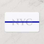 Saubere Minimal Blue Line Law Initials Visitenkarte (Vorderseite)