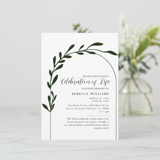 Saubere minimale Arch-Feier zur Einladung zum Lebe (Stehend Vorderseite)