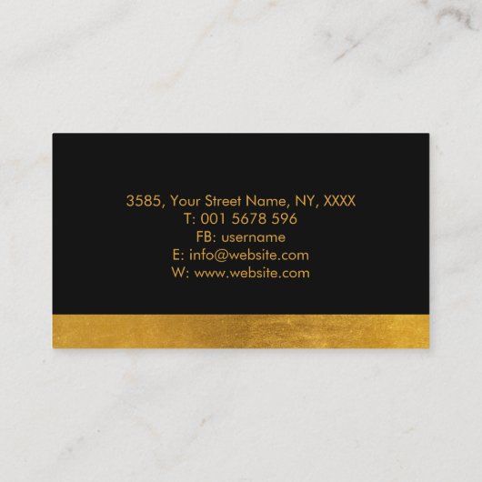 Saubere minimale Gold Monogram Business Card Visitenkarte (Rückseite)