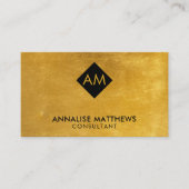 Saubere minimale Gold Monogram Business Card Visitenkarte (Vorderseite)