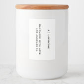 Saubere minimalistisch chic coole atemberaubende K Lebensmitteletikett (Vorderseite)