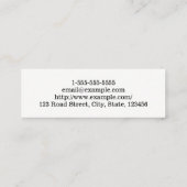 Saubere, Minimalistische, berufliche Mini Visitenkarte (Rückseite)