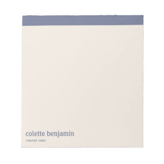 Saubere Minimalistische Blau-Grau & Blasses Pfirsi Notizblock