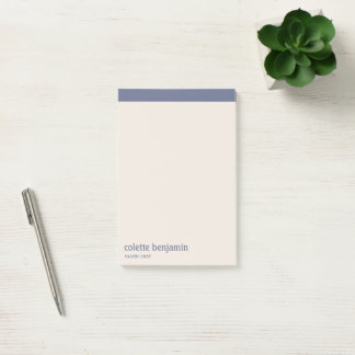 Saubere minimalistische blau-graue und blassrosa F Post-it Klebezettel
