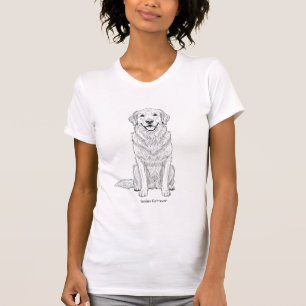 Saubere Minimalistische Golden Retriever Liniengra T-Shirt
