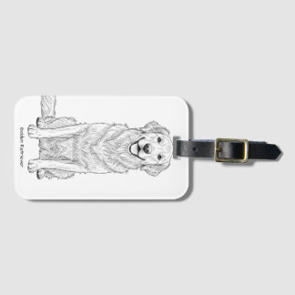 Saubere minimalistische Golden Retriever-Linienkun Gepäckanhänger