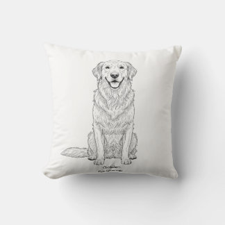 Saubere minimalistische Line Art Golden Retriever  Kissen