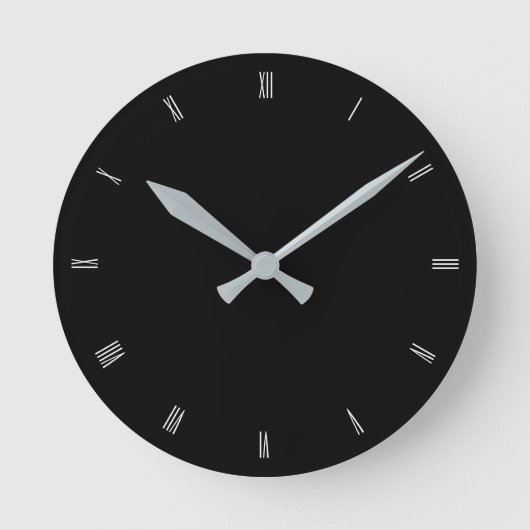 Saubere, minimalistische römische Zahl Runde Wanduhr (Vorderseite)