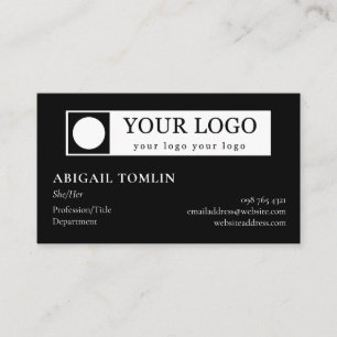 Saubere Minimalistische schwarze Logo Persönliche Visitenkarte