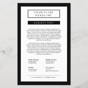 Saubere Minimalistische Social Media Luxus B&W 5,5 Flyer