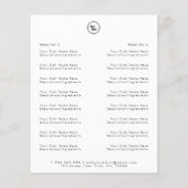 Saubere Minimalistische Speisekarte und Logos Flyer (Hinten)