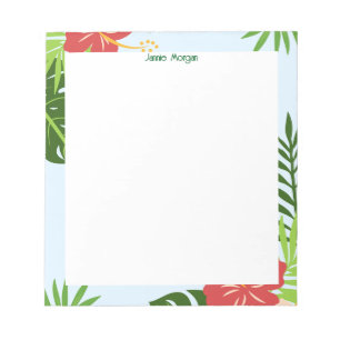 Saubere moderne Floral personalisierte Name Notizblock