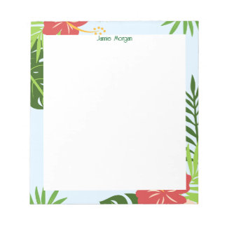 Saubere moderne Floral personalisierte Name Notizblock