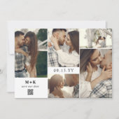 Saubere, moderne Fotos QR-Code Save the Date (Vorderseite)