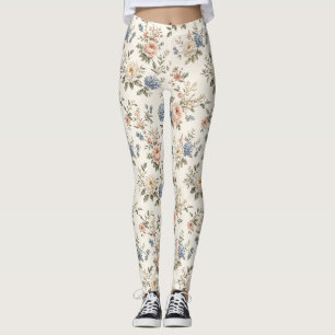 Saubere moderne Gartenblumen und negativer Raum Leggings