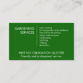 Saubere, moderne Gartendienstleistungen Visitenkarte (Rückseite)