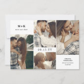 Saubere, moderne Initialen und 4 Fotos Save the Da Save The Date (Vorderseite)