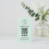 Saubere moderne Markenbildung mit QR-Code Visitenkarte (Stehend Vorderseite)
